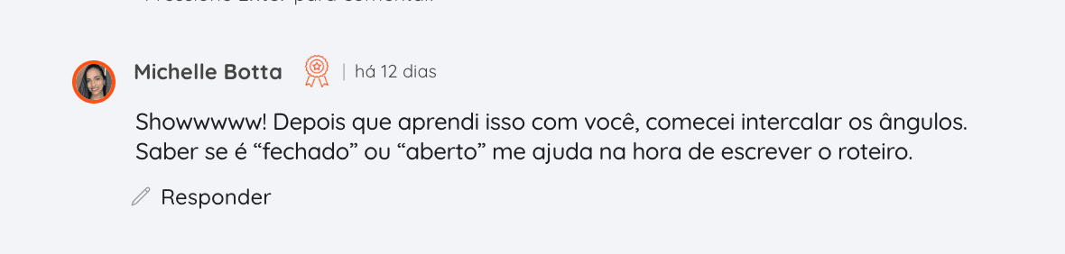 Print de comentário de aluna sobre o FEC, 14 de 16