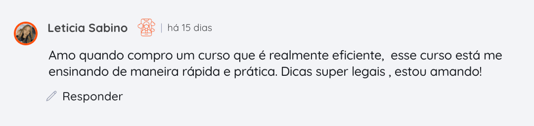 Print de comentário de aluna sobre o FEC, 5 de 16